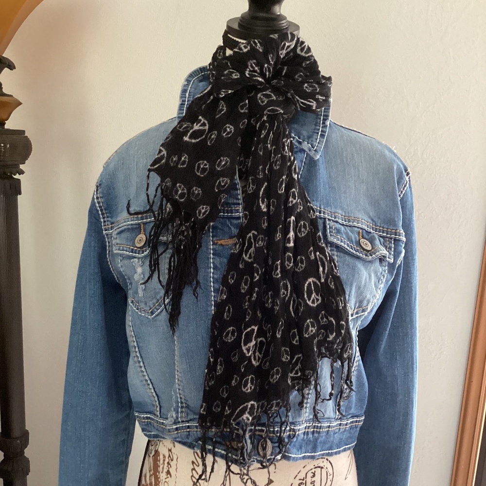 Amethyst Jeans Distressed Denim Cropped Jean Jacket